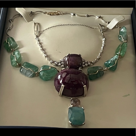 Huge no heat 57.33 ct ruby, diamond 14k  bracelet - Picture 8 of 16